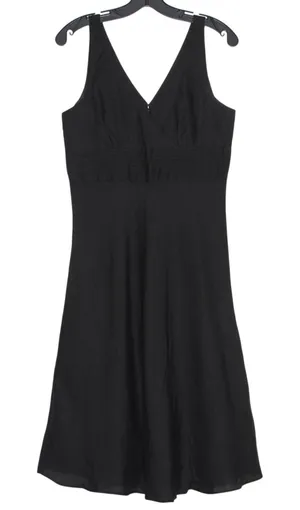 J Crew Little Black Dress Linen Midi Babydoll Y2K Minimalist Quiet Luxury 6‎ thumbnail 1