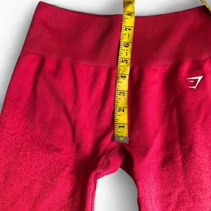 Gymshark Adapt Ombre Seamless Biker Cycling Shorts Red Pink High Waisted Ribbed Waistband Gym Workout Exercise Yoga Athletic Atleisure Sz S - Measurement in pics thumbnail 5