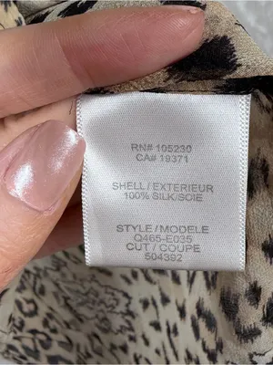 Equipment Tan Brown Leopard Print Sheer Silk Button Down‎ Top thumbnail 3