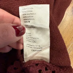 Anthropologie Plum Eyelet Yoke V Neck Pullover Sweatshirt Women's Size L Cotton thumbnail 8