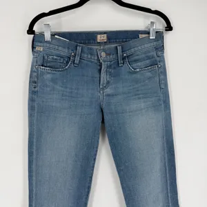 Citizens of Humanity Kelly‎ Bootcut Jeans Womens Blue Low Rise Raw Hem Y2K Indie thumbnail 6