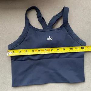 Alo Yoga Seamless Ribbed Favorite Bra Tank Navy XS thumbnail 3