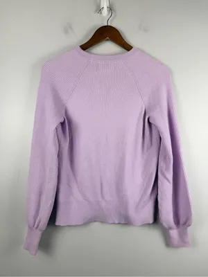 Anthropologie purple bishop sleeve Mary knit pullover sweater size small thumbnail 7