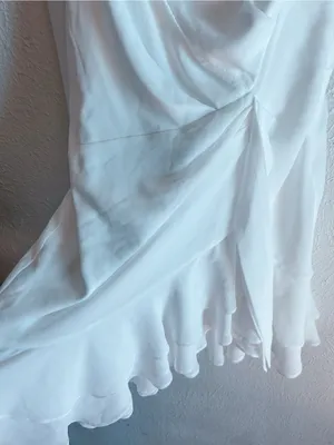 Michael Costello x REVOLVE Sunny Mini Dress in White One Shoulder large thumbnail 3