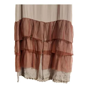 Nataya Women’s Taupe Dress Sz S Titanic Gatsby Jazz Party Wedding Tiered chiffon thumbnail 7