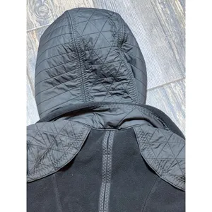 Lululemon‎ Fleecy Keen Quilted Fleece Hooded Jacket Black Womens Size 4 FLAW** thumbnail 5
