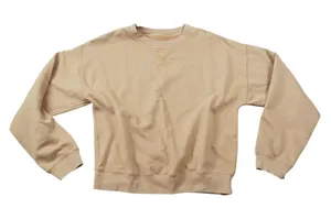 American Eagle Womens XS Tan Fleece Crew Neck Sweatshirt Relaxed‎ Fit Pullover thumbnail 1
