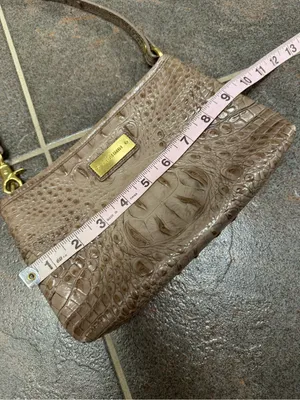 Brahmin Melbourne Brûlée Anytime Mini Shoulder Bag Wristlet/Clutch Handbag Tan thumbnail 12