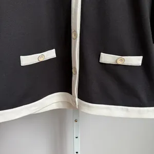 Covington sz M black white open button cardigan‎ thumbnail 3