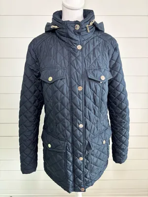 Michael Kors Quilted Dark Navy Hooded Puffer Coat thumbnail 2
