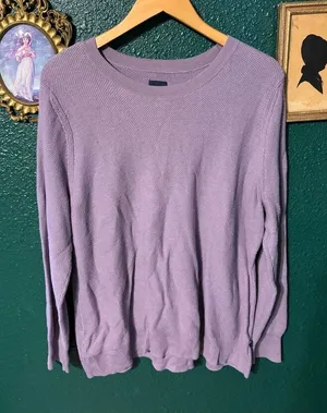 Gap Women's Seedstitch Sweater Size XxL Purple Ash thumbnail 1