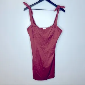 Free People Something‎ ‘Bout You Terra Cotta Tie Sleeve Slip Dress Size L thumbnail 6