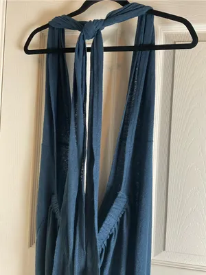 Free People Beach "Show Your Colors" Linen Blend Halter Jumpsuit M thumbnail 5