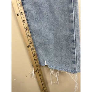 Pistola Women’s High Rise Cropped Denim Jeans Light Wash Raw Hem Size 26 thumbnail 9