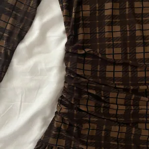 NWT Cupshe Brown Plaid Mini Dress thumbnail 6