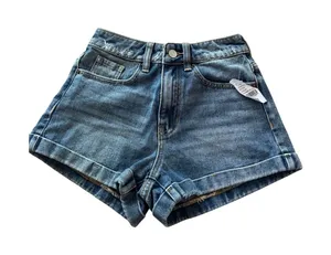 PacSun Womens High Rise Mom Shorts Blue Denim‎ Distressed Cuffed Size 23 NWT thumbnail 1