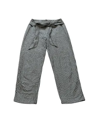 Free People High Waist Pants Cropped Tie Front Gingham Retro Vibes Casual Preppy thumbnail 6