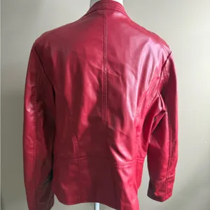 NWT C & A Red Leather Zip thumbnail 10