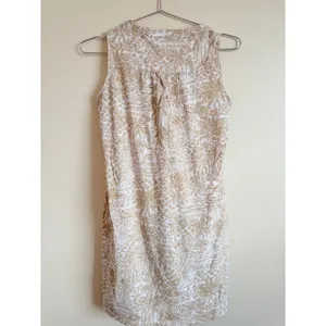 Lilly Pulitzer Dress‎ Women XS Gold White Etta Tropical Pima Cotton Shift V-Neck thumbnail 8