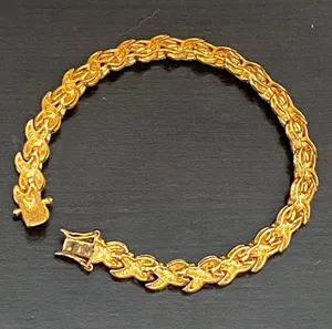PAJ BR China Gold-tone Diamond Illusion Box Clasp Double Prong X Link Bracelet thumbnail 7