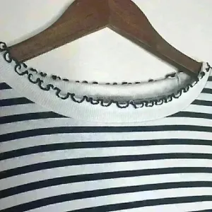 Zara Trafaluc collection navy and white striped long‎ sleeve top Sz S thumbnail 6