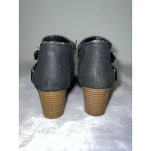 Women’s Zip Up Cowboy Faux Leather Black Heeled Ankle Bootie 8 thumbnail 5