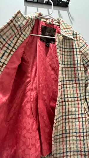 Coach wool plaid print coat thumbnail 6