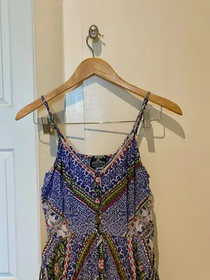 Angie Bohemian Printed midi Maxi Dress with asymmetrical hem, size small thumbnail 2