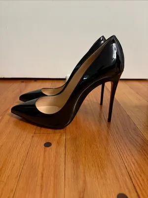 Christian Louboutin Black Patent Pointed Toe Stiletto Pumps thumbnail 4