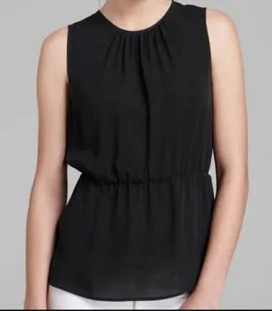 Theory Jethria black silk sleeveless top thumbnail 1