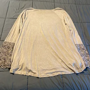 She + Sky Long Embroidered Bell Sleeve Shirt thumbnail 9