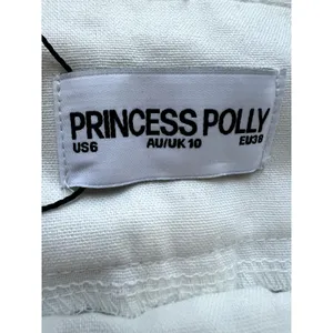 Princess Polly Two Lovers Linen Low Rise Pants White Size 6 New thumbnail 9