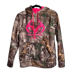 Realtree‎ Camo Hoodie Pink Logo Antler Pullover Women's Small thumbnail 1