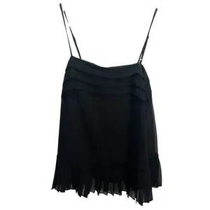Banana Republic Black Pleated Cami Top XS Flowy‎ Casual thumbnail 2