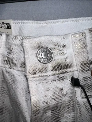 Levi's 501 White‎ and gold Cutoff Denim Shorts thumbnail 3