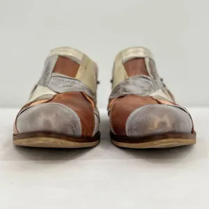DKODE Jenelle Patchwork Multi Distressed Metallic Leather Mule Clog EU 40 US 9 Brown thumbnail 3