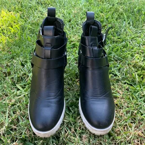 Chunky Heel Platform Ankle Boots Black Size 6.5 thumbnail 9