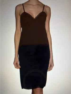 Vanity Fair Daywear Full Slip Black with Lace-Trim Size 42 26in thumbnail 9