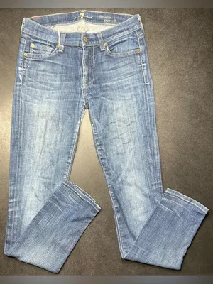 7 For All Mankind Size 27 “The Slim Cigarette” Blue Jeans thumbnail 1