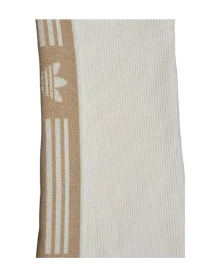 new adidas Originals ミ Ski Chic Flared Rib Retro 3 Stripe Leggings ミ Oatmeal ミ M thumbnail 8