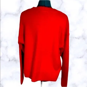 Sanctuary Popover Red Crewneck Sweater Top Blouse v6x thumbnail 4