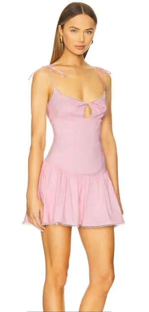 Revolve Atiana Mini Dress in Pink Stripe thumbnail 1