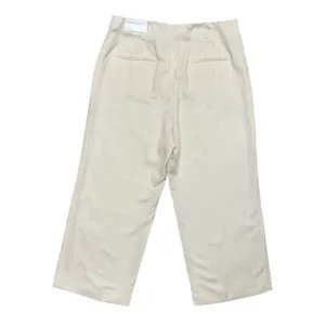 Ann Taylor The‎ Seamed Straight Crop Pant Beige Stripe Sz 14 High Rise Office thumbnail 4
