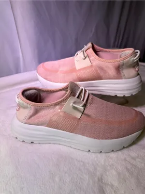 Hey Dude Wendi Slip-On Knit Sneakers - Dusty Rose & Cream thumbnail 2