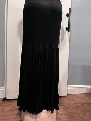 Black Lace crochet Trim Maxi Dress size M sleeveless thumbnail 12