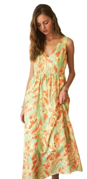 NWOT Vibrant Neon Maxi Dress Medium thumbnail 1