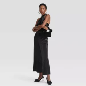 A New Day‎ Women's Halter Black Velvet Sleeveless Jumpsuit - M thumbnail 2
