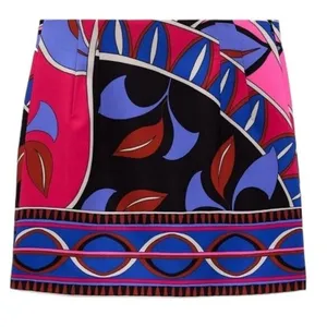 Zara Short Skirt With Print Multicolored Size Small thumbnail 2
