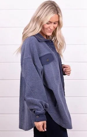 Free People Ruby Oversized Shirt Jacket in Oceana Blue L thumbnail 7