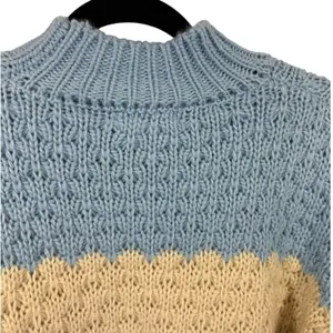 Anthropologie Nell Chunky Knit‎ Colorblocked Sweater Size Medium Cozy Casual thumbnail 7
